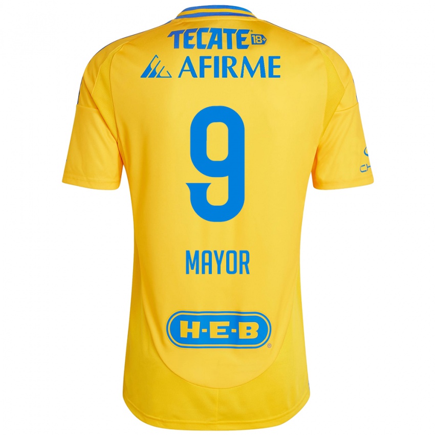 Femme Maillot Stephany Mayor #9 Or Jaune Tenues Domicile 2024/25 T-Shirt Belgique