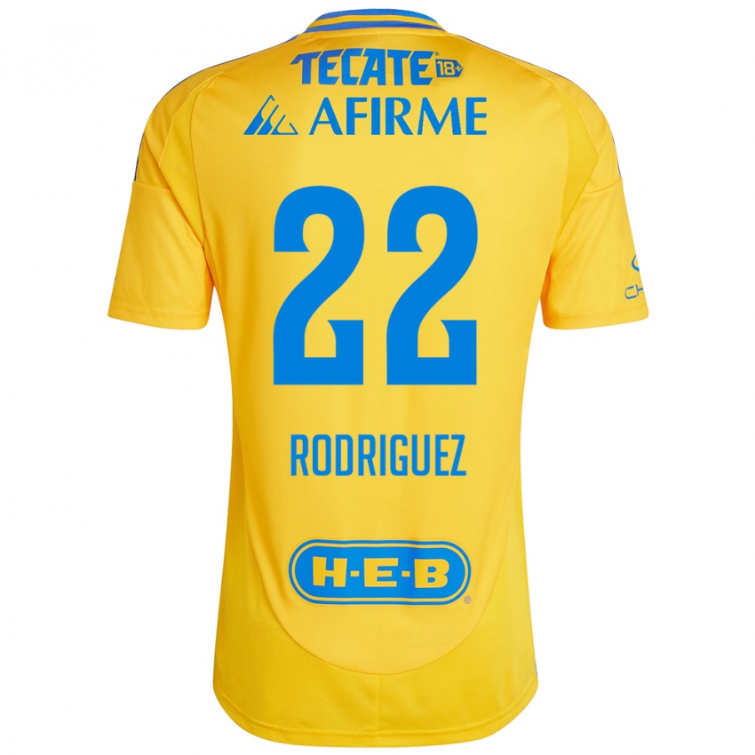 Femme Maillot Anika Rodriguez #22 Or Jaune Tenues Domicile 2024/25 T-Shirt Belgique