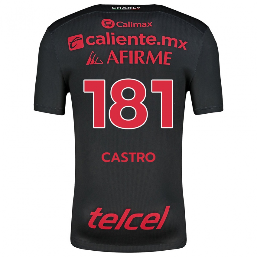 Femme Maillot José Castro #181 Noir Rouge Tenues Domicile 2024/25 T-Shirt Belgique