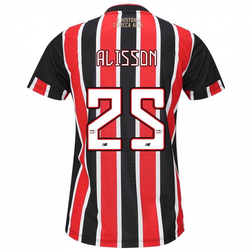 Dames Alisson #25 Zwart Rood Wit Uitshirt Uittenue 2024/25 T-Shirt België