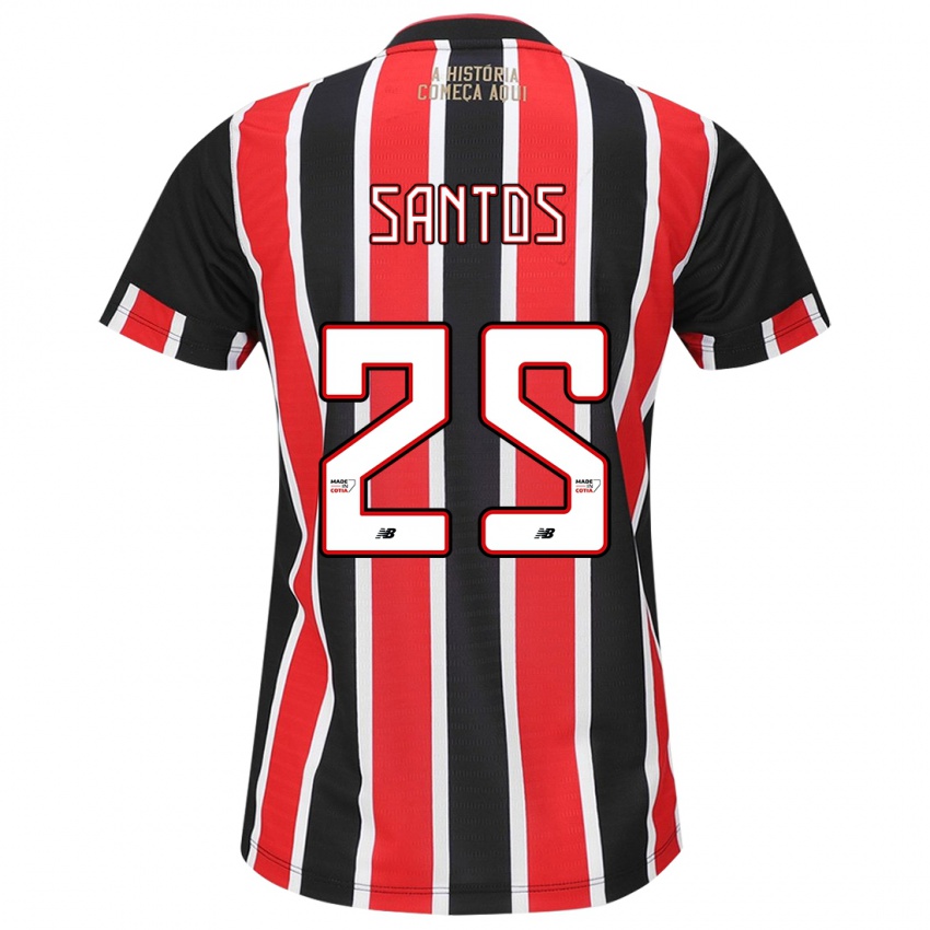 Dames Mariana Santos #25 Zwart Rood Wit Uitshirt Uittenue 2024/25 T-Shirt België