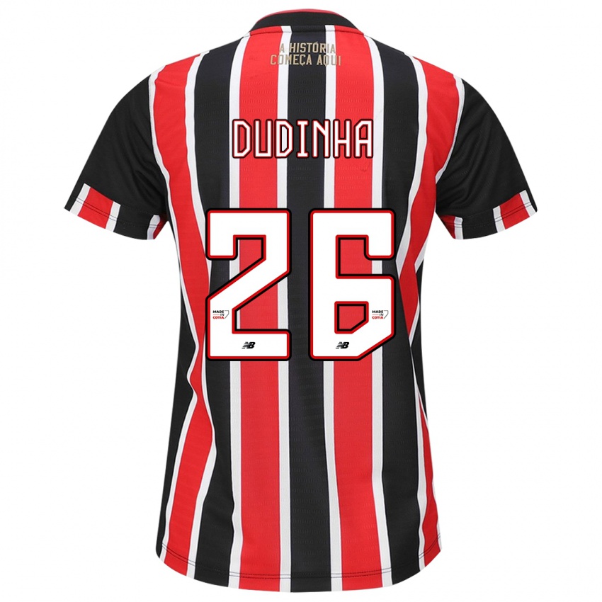 Dames Dudinha #26 Zwart Rood Wit Uitshirt Uittenue 2024/25 T-Shirt België