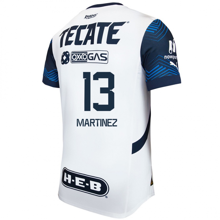 Dames Jaziel Martinez #13 Wit Blauw Uitshirt Uittenue 2024/25 T-Shirt België