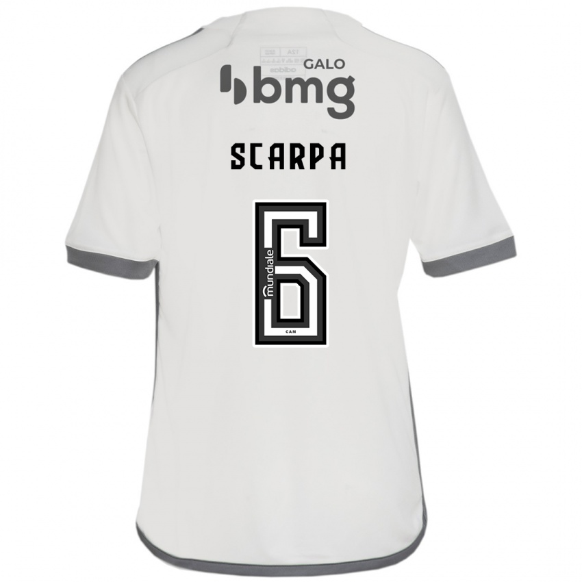 Femme Maillot Gustavo Scarpa #6 Blanc Cassé Tenues Extérieur 2024/25 T-Shirt Belgique