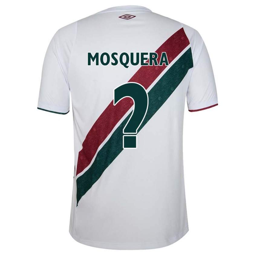 Femme Maillot Yuleiver Mosquera #0 Blanc Vert Bordeaux Tenues Extérieur 2024/25 T-Shirt Belgique