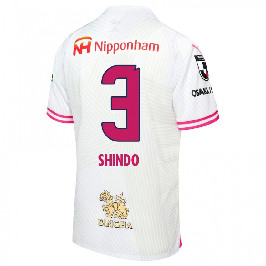 Dames Ryosuke Shindo #3 Wit Roze Uitshirt Uittenue 2024/25 T-Shirt België