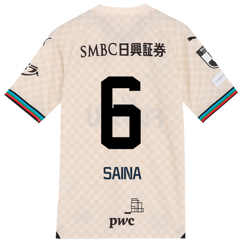 Dames Yuta Saina #6 Wit Grijs Uitshirt Uittenue 2024/25 T-Shirt België