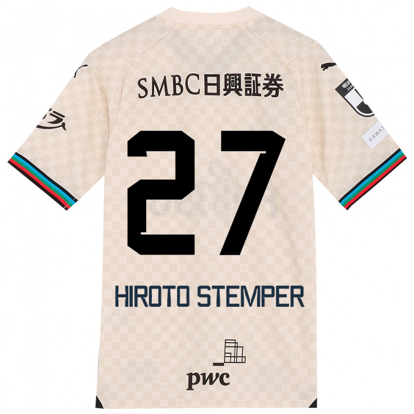 Dames Luka Hiroto Stemper #27 Wit Grijs Uitshirt Uittenue 2024/25 T-Shirt België