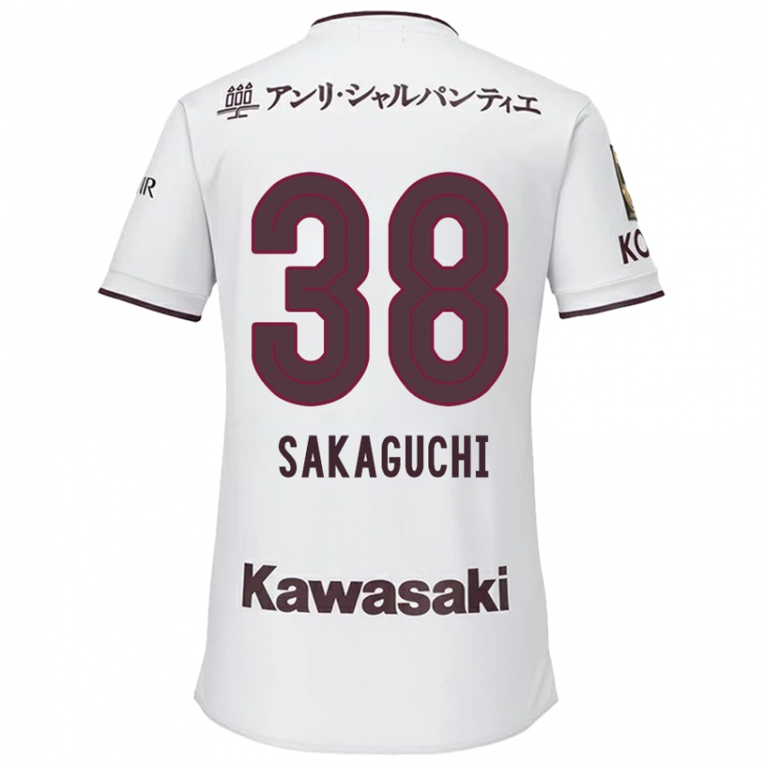 Damen Yuki Sakaguchi #38 Weiß Rot Auswärtstrikot Trikot 2024/25 T-Shirt Belgien