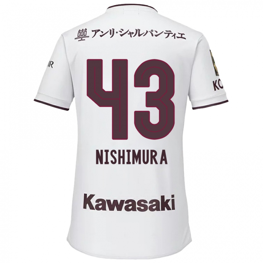 Damen Nagi Nishimura #43 Weiß Rot Auswärtstrikot Trikot 2024/25 T-Shirt Belgien