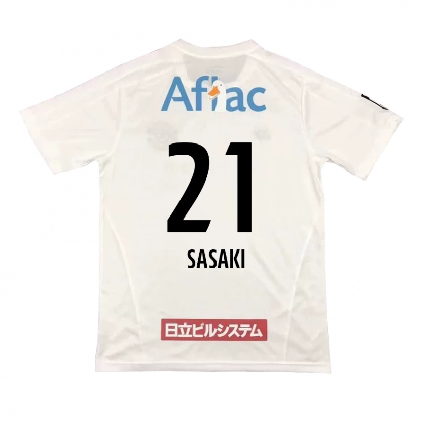 Damen Masato Sasaki #21 Weiß Schwarz Auswärtstrikot Trikot 2024/25 T-Shirt Belgien