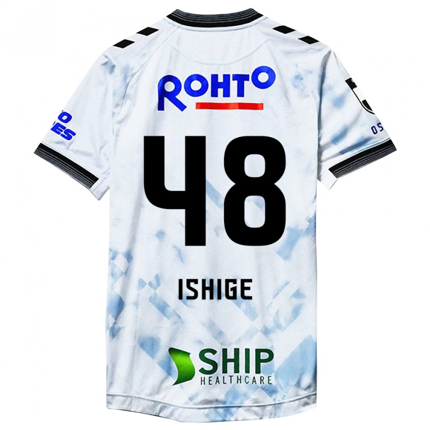 Dames Hideki Ishige #48 Wit Zwart Uitshirt Uittenue 2024/25 T-Shirt België