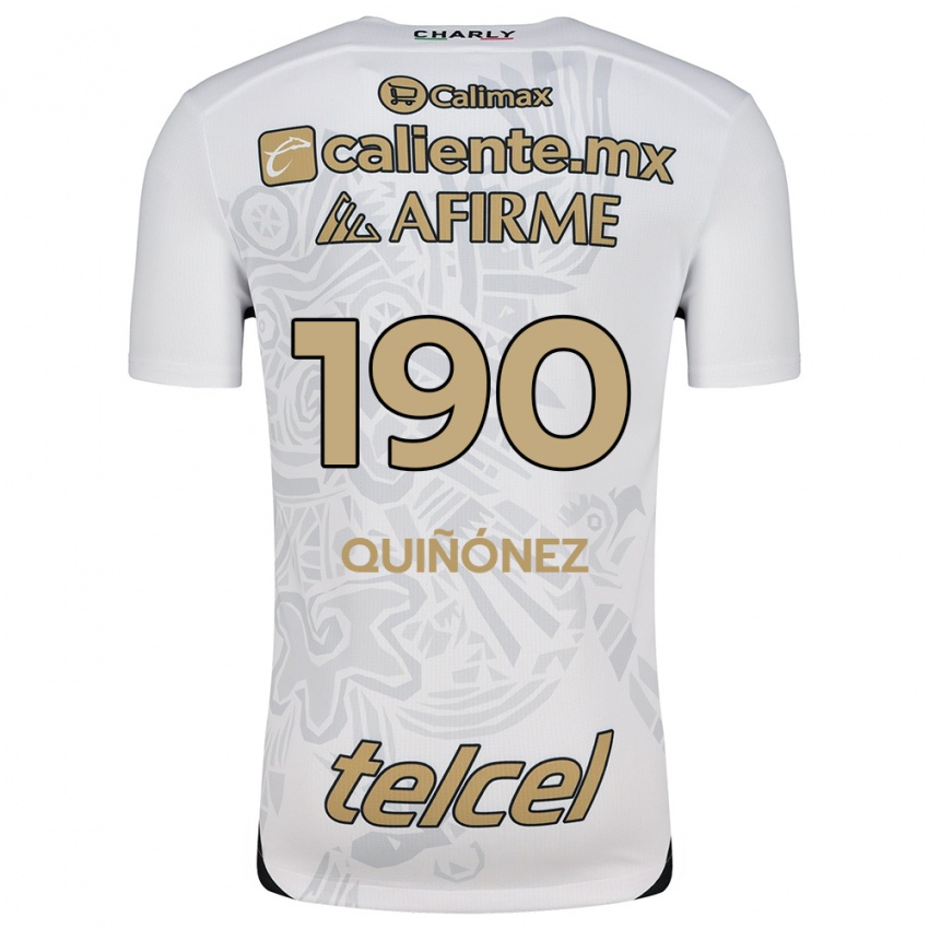 Femme Maillot Martín Quiñónez #190 Blanc Noir Tenues Extérieur 2024/25 T-Shirt Belgique