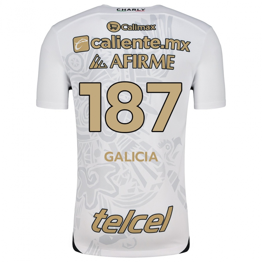 Femme Maillot Carlos Galicia #187 Blanc Noir Tenues Extérieur 2024/25 T-Shirt Belgique