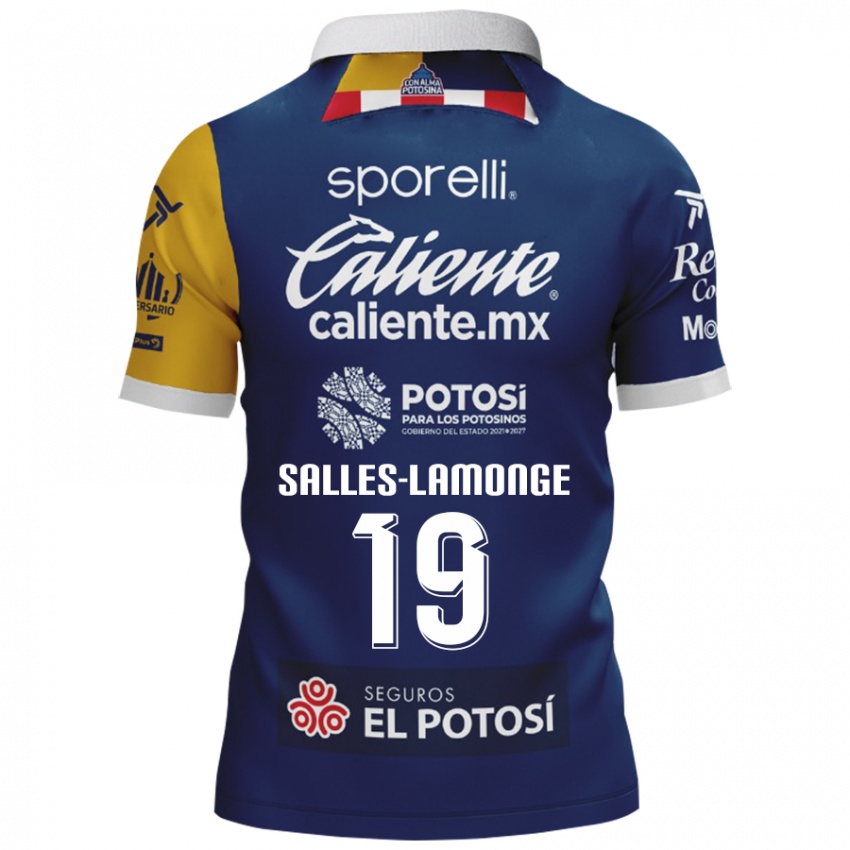 Dames Sébastien Salles-Lamonge #19 Blauw Geel Uitshirt Uittenue 2024/25 T-Shirt België