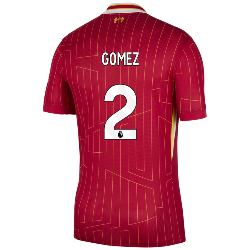 Kinderen Joe Gomez #2 Rood Geel Wit Thuisshirt Thuistenue 2024/25 T-Shirt België