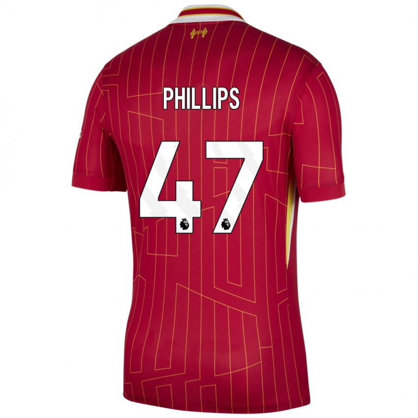 Kinder Nathaniel Phillips #47 Rot Gelb Weiß Heimtrikot Trikot 2024/25 T-Shirt Belgien