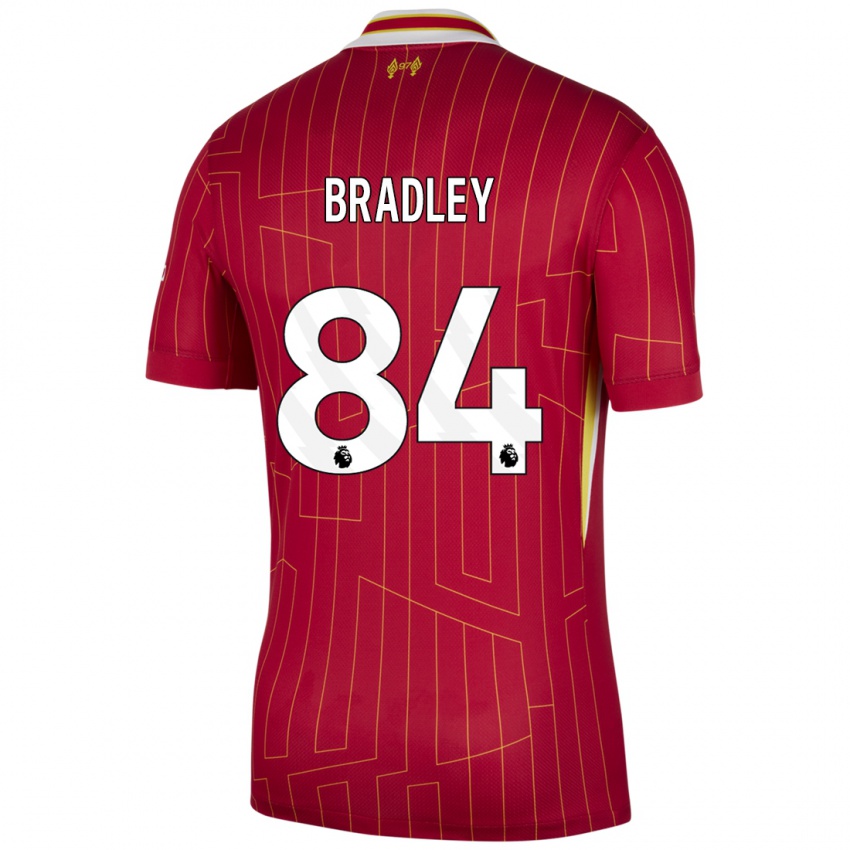 Kinderen Conor Bradley #84 Rood Geel Wit Thuisshirt Thuistenue 2024/25 T-Shirt België