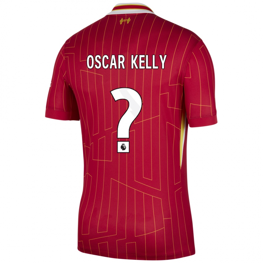 Kinderen Oscar Kelly #0 Rood Geel Wit Thuisshirt Thuistenue 2024/25 T-Shirt België