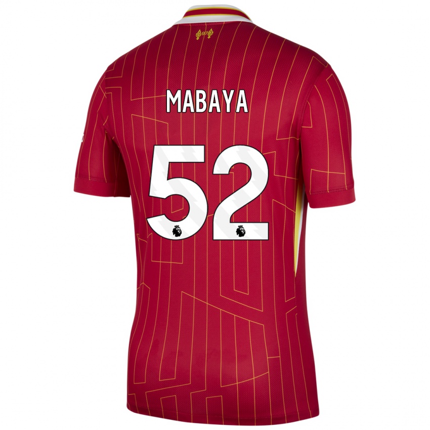 Kinderen Isaac Mabaya #52 Rood Geel Wit Thuisshirt Thuistenue 2024/25 T-Shirt België