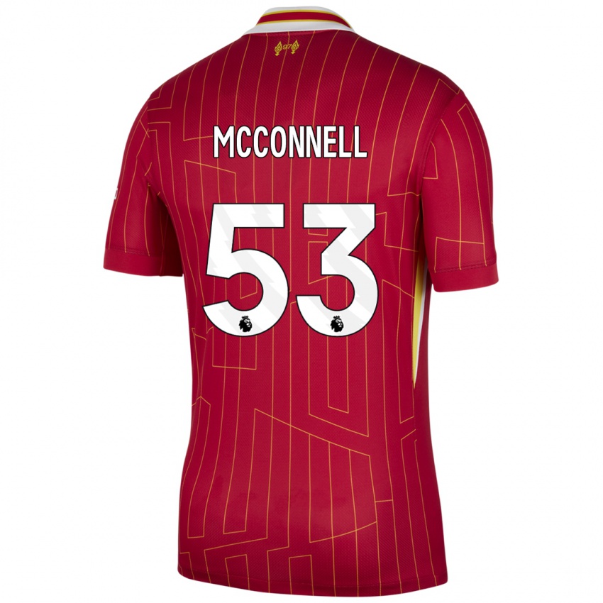 Kinderen James Mcconnell #53 Rood Geel Wit Thuisshirt Thuistenue 2024/25 T-Shirt België