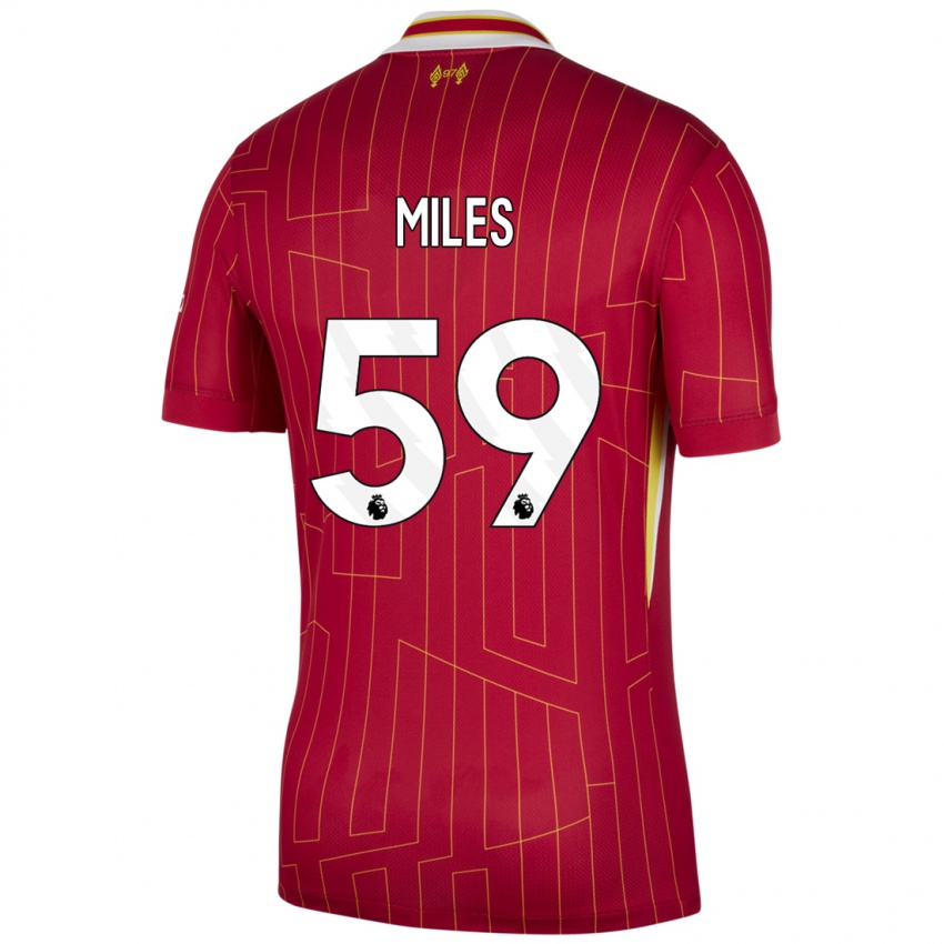 Kinderen Terence Miles #59 Rood Geel Wit Thuisshirt Thuistenue 2024/25 T-Shirt België