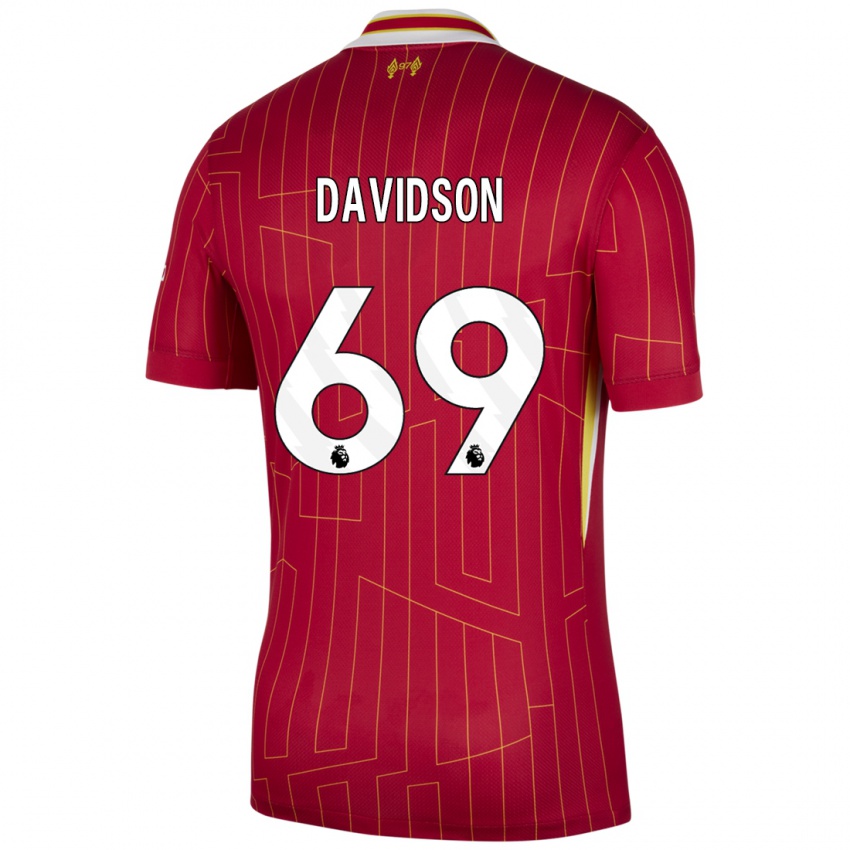 Kinderen Josh Davidson #69 Rood Geel Wit Thuisshirt Thuistenue 2024/25 T-Shirt België