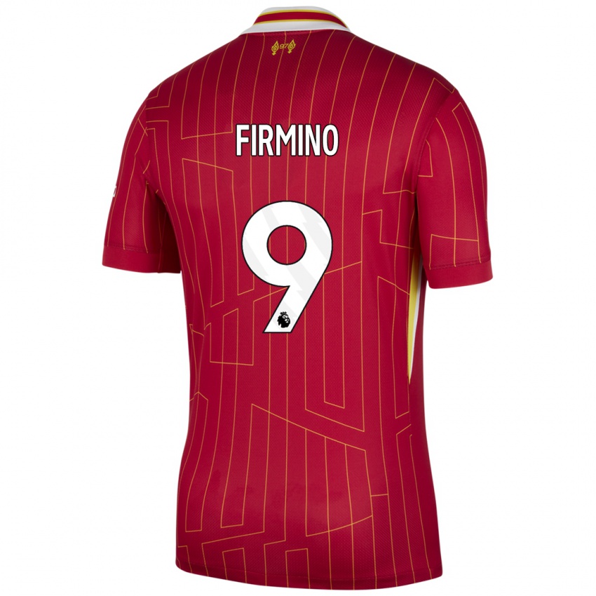 Kinder Roberto Firmino #9 Rot Gelb Weiß Heimtrikot Trikot 2024/25 T-Shirt Belgien