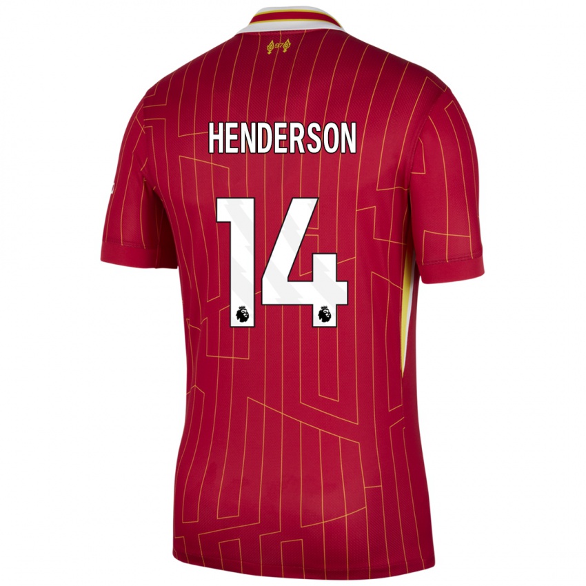 Kinder Henderson #14 Rot Gelb Weiß Heimtrikot Trikot 2024/25 T-Shirt Belgien