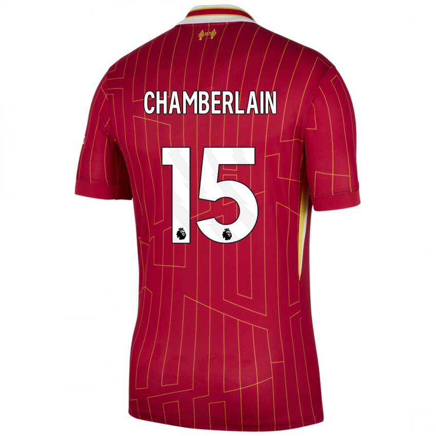 Kinderen Alex Oxlade Chamberlain #15 Rood Geel Wit Thuisshirt Thuistenue 2024/25 T-Shirt België