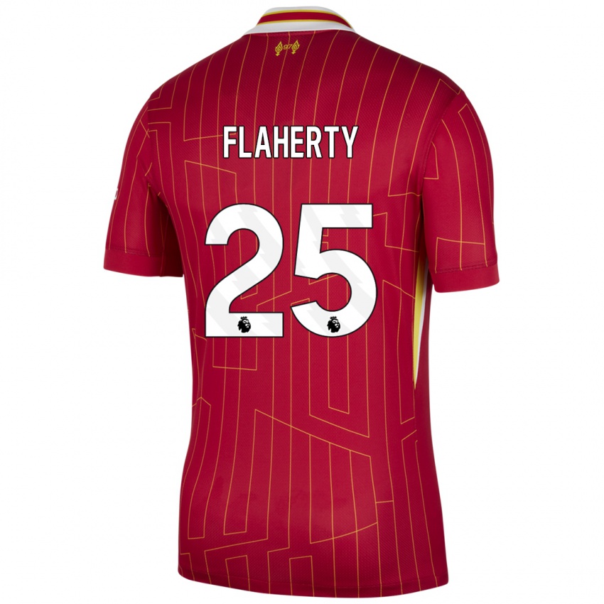 Kinderen Gilly Flaherty #25 Rood Geel Wit Thuisshirt Thuistenue 2024/25 T-Shirt België