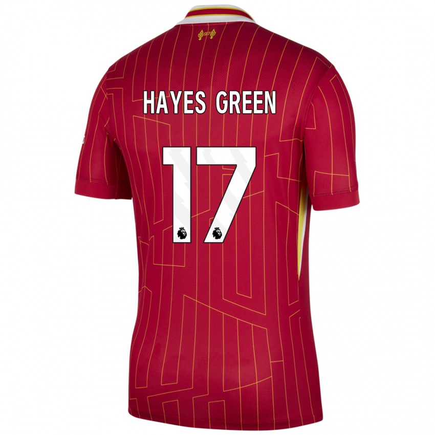 Kinderen Charlie Hayes-Green #17 Rood Geel Wit Thuisshirt Thuistenue 2024/25 T-Shirt België