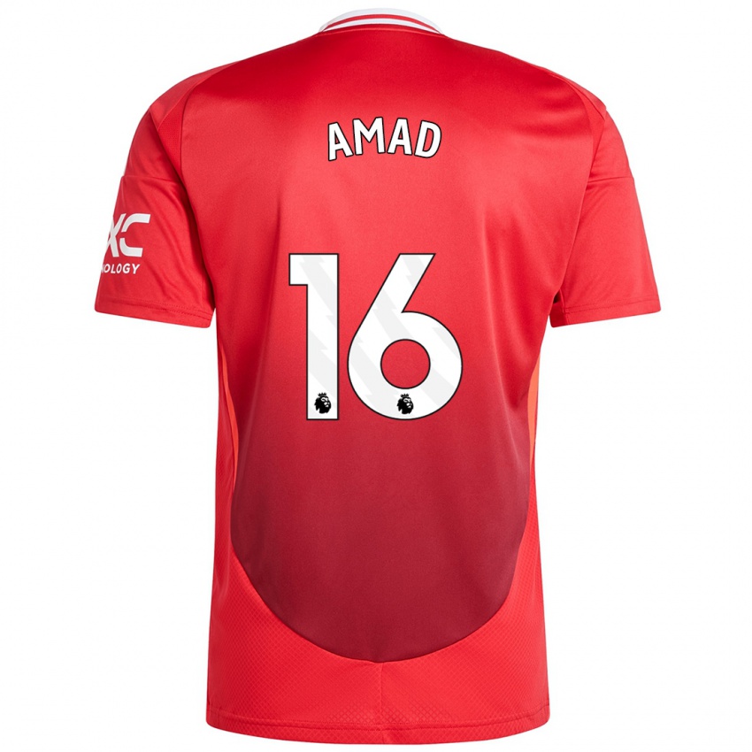 Kinderen Amad Diallo #16 Felrood Thuisshirt Thuistenue 2024/25 T-Shirt België