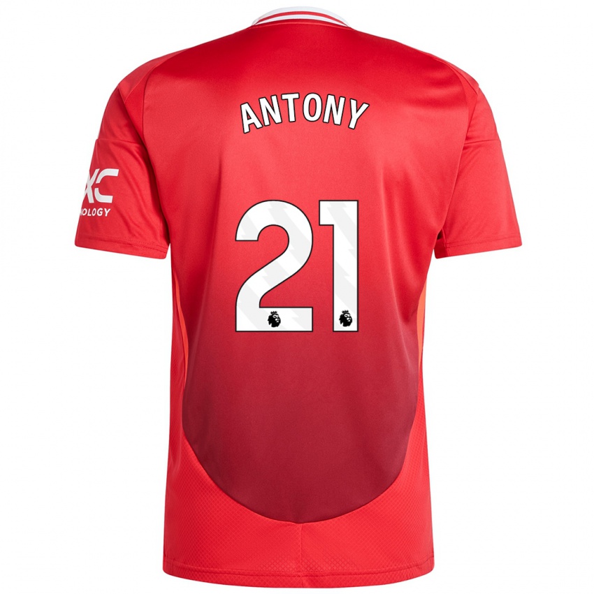 Kinderen Antony #21 Felrood Thuisshirt Thuistenue 2024/25 T-Shirt België