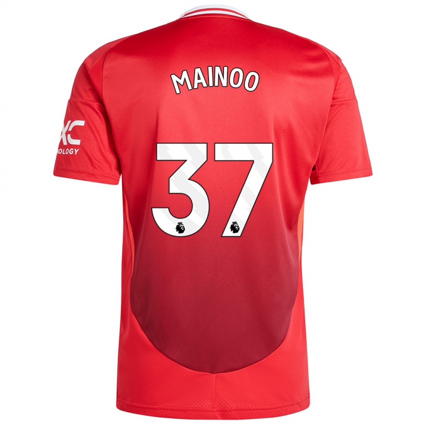 Kinderen Kobbie Mainoo #37 Felrood Thuisshirt Thuistenue 2024/25 T-Shirt België