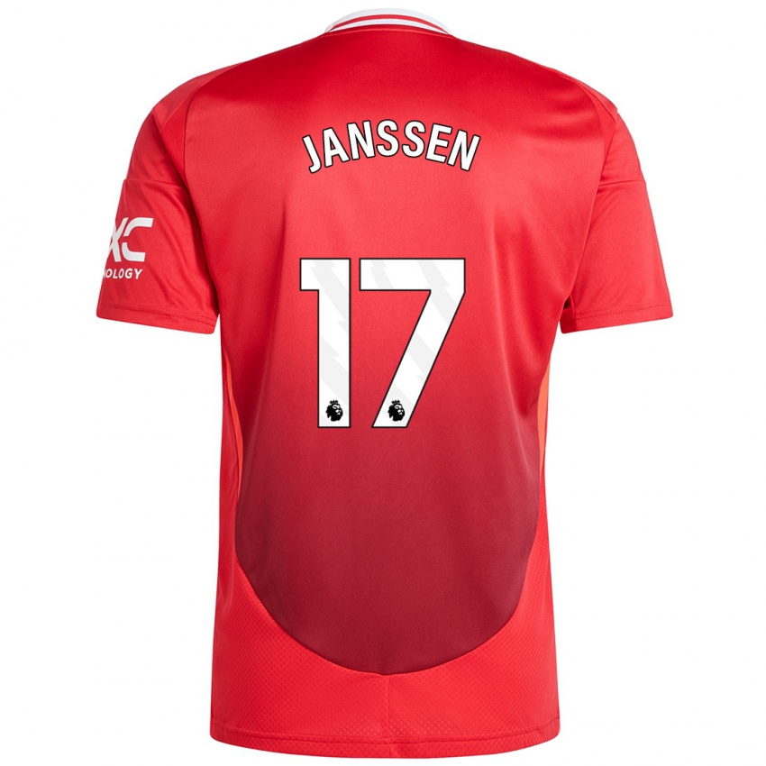 Kinderen Dominique Janssen #17 Felrood Thuisshirt Thuistenue 2024/25 T-Shirt België