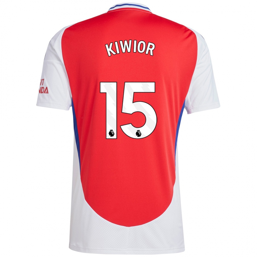 Enfant Maillot Jakub Kiwior #15 Rouge Blanc Tenues Domicile 2024/25 T-Shirt Belgique