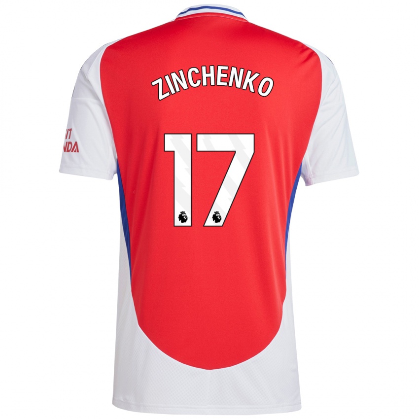 Enfant Maillot Oleksandr Zinchenko #17 Rouge Blanc Tenues Domicile 2024/25 T-Shirt Belgique