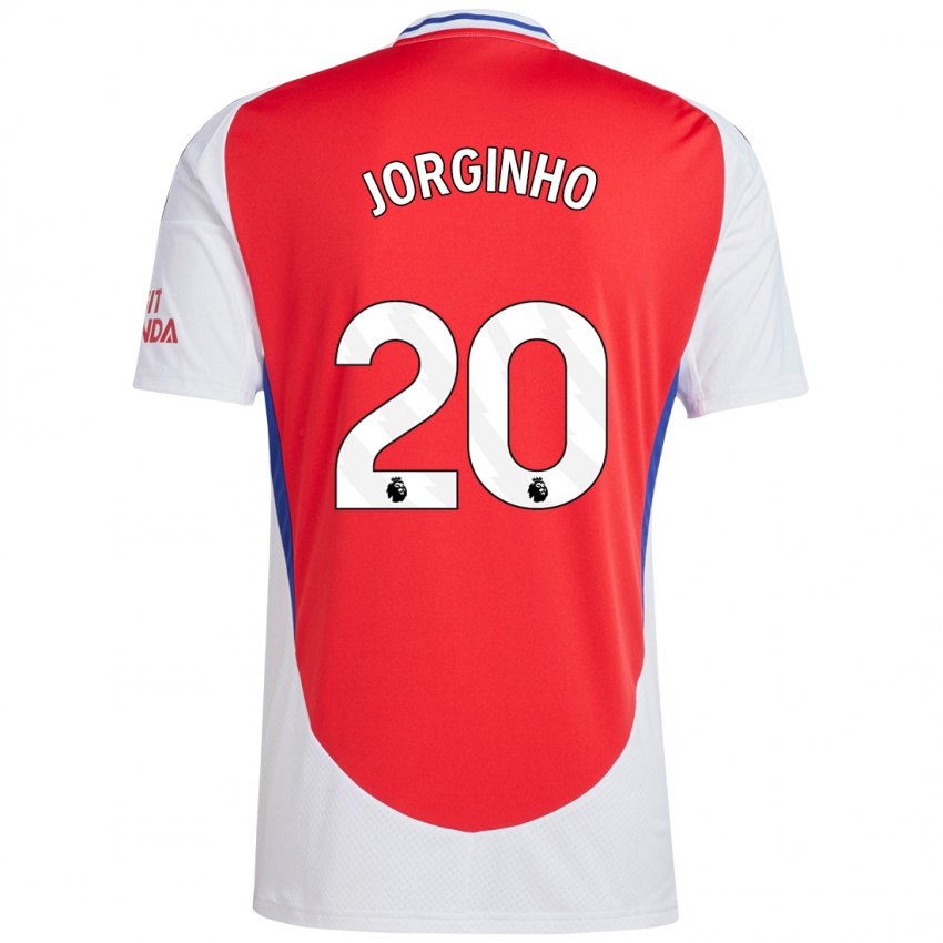 Enfant Maillot Jorginho #20 Rouge Blanc Tenues Domicile 2024/25 T-Shirt Belgique