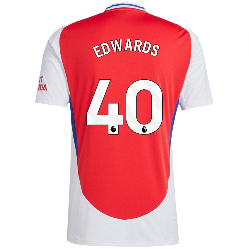 Enfant Maillot Khayon Edwards #40 Rouge Blanc Tenues Domicile 2024/25 T-Shirt Belgique