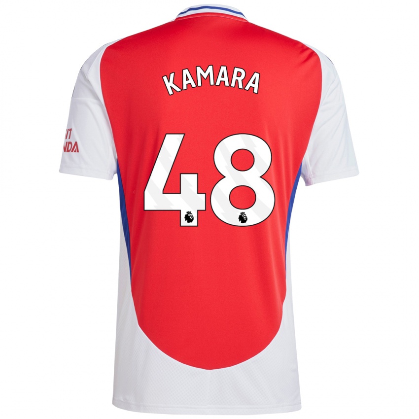 Enfant Maillot Osman Kamara #48 Rouge Blanc Tenues Domicile 2024/25 T-Shirt Belgique