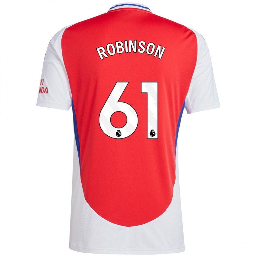 Enfant Maillot Josh Robinson #61 Rouge Blanc Tenues Domicile 2024/25 T-Shirt Belgique