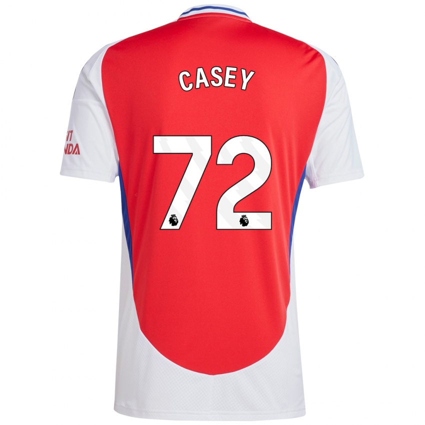 Enfant Maillot Dan Casey #72 Rouge Blanc Tenues Domicile 2024/25 T-Shirt Belgique