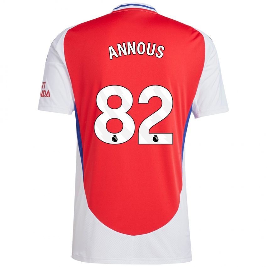 Enfant Maillot Andre Annous #82 Rouge Blanc Tenues Domicile 2024/25 T-Shirt Belgique