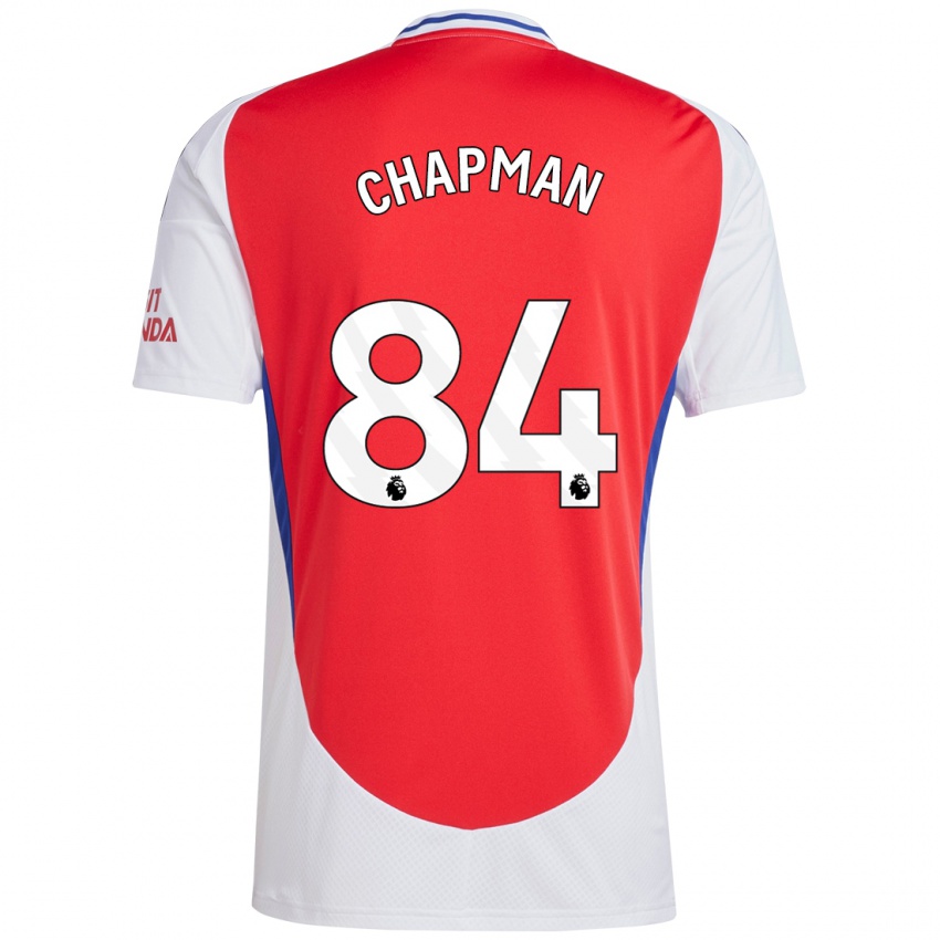 Enfant Maillot Samuel Chapman #84 Rouge Blanc Tenues Domicile 2024/25 T-Shirt Belgique