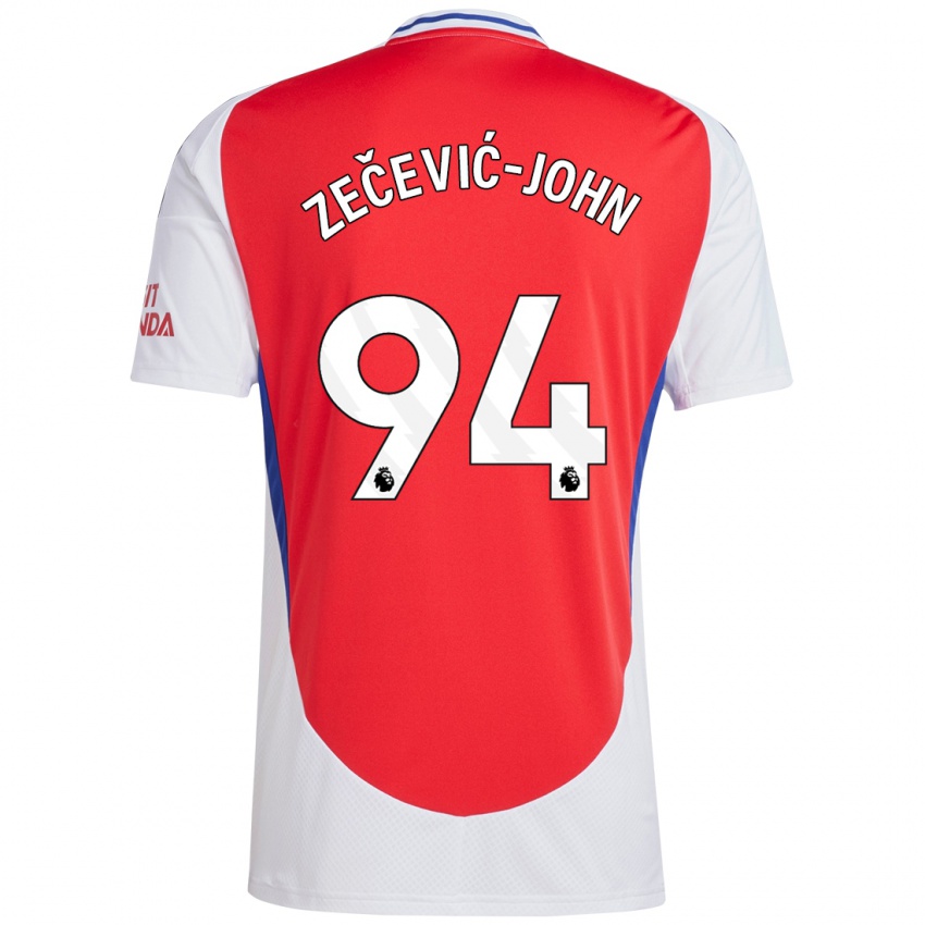 Enfant Maillot Louis Zečević-John #94 Rouge Blanc Tenues Domicile 2024/25 T-Shirt Belgique