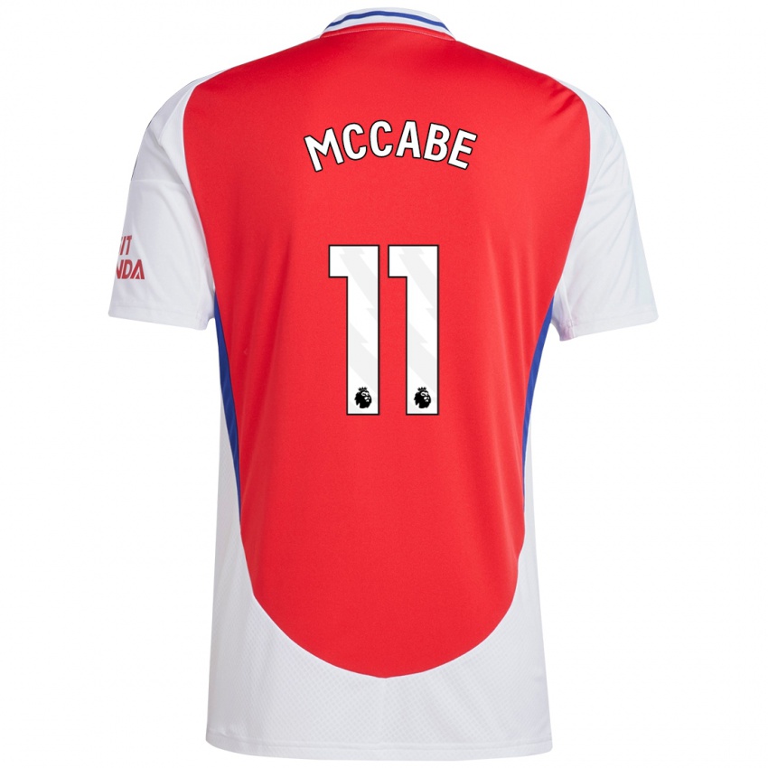 Enfant Maillot Katie Mccabe #11 Rouge Blanc Tenues Domicile 2024/25 T-Shirt Belgique