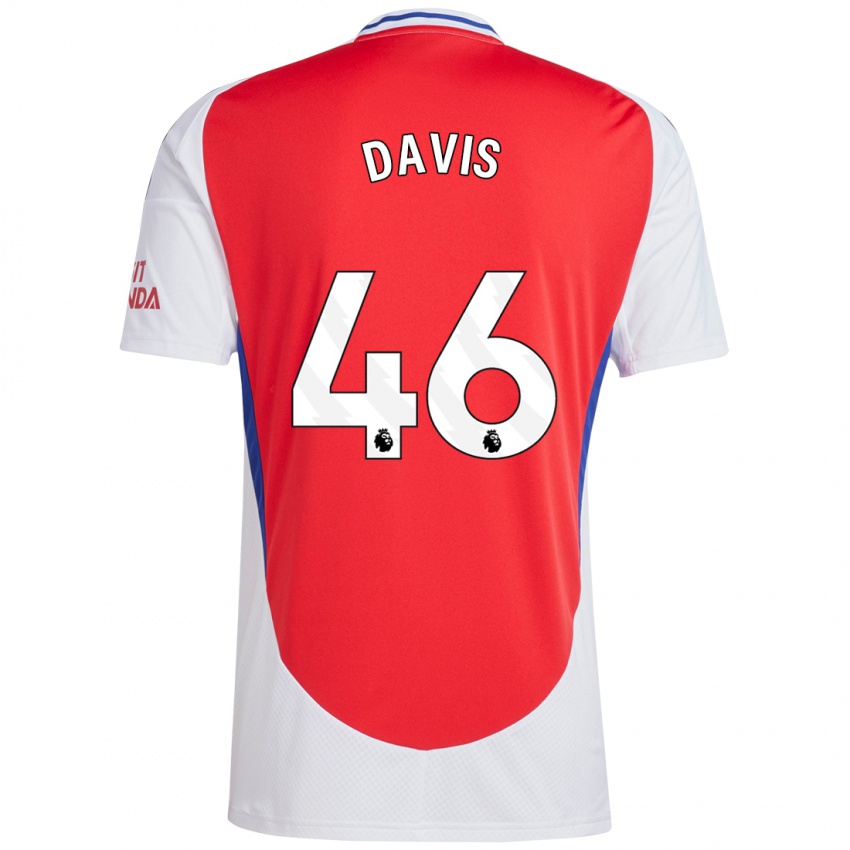 Enfant Maillot Timi Davis #46 Rouge Blanc Tenues Domicile 2024/25 T-Shirt Belgique