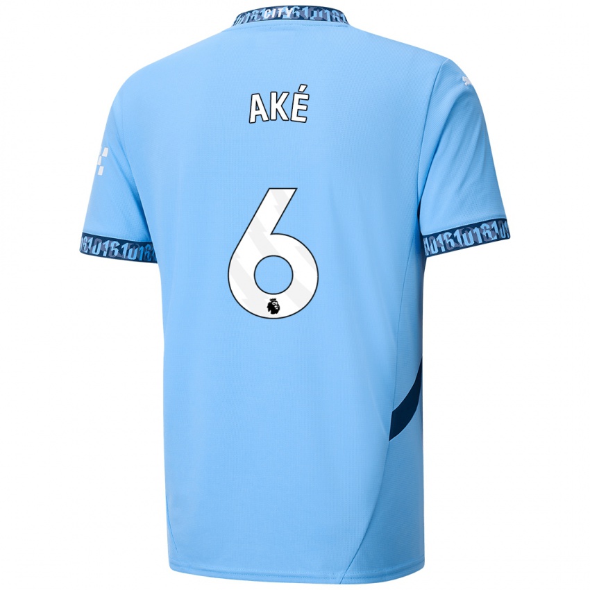 Kinderen Nathan Ake #6 Marineblauw Thuisshirt Thuistenue 2024/25 T-Shirt België