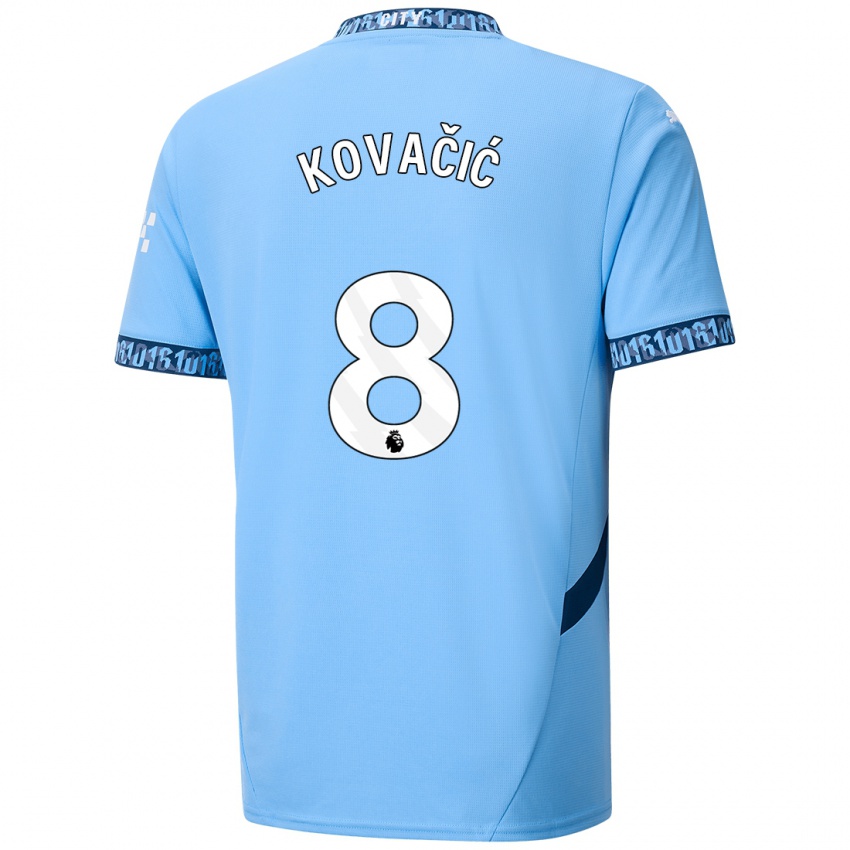 Kinder Mateo Kovacic #8 Marineblau Heimtrikot Trikot 2024/25 T-Shirt Belgien